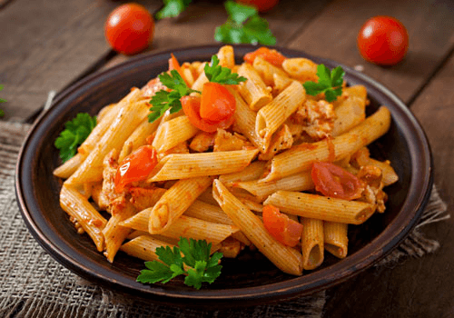 Penne pasta with vegetables